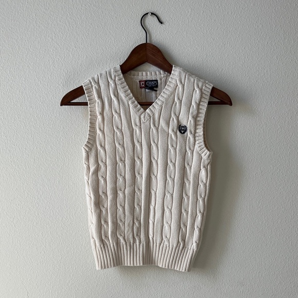 Chaps Other - Chaps Kids Cream Cable Knit Sweater Vest